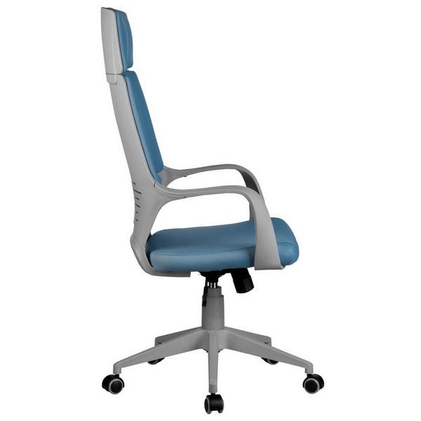 Кресло Riva Chair IQ Rv 8989 синяя ткань, серый пластик