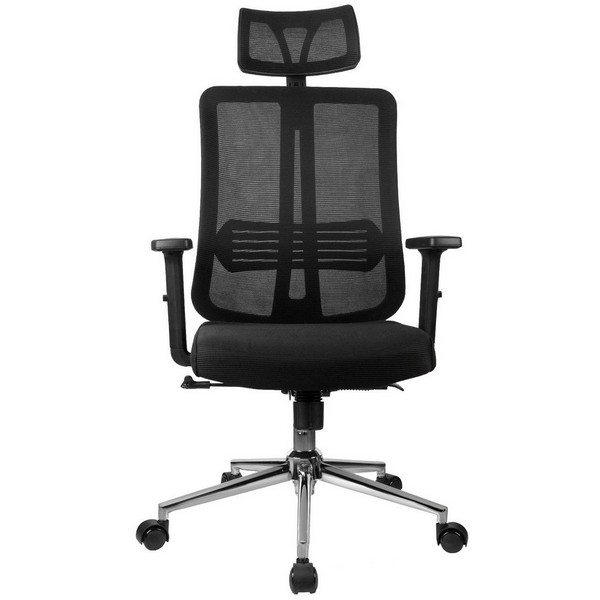 Офисное кресло Riva Chair A663 черная сетка, черная ткань