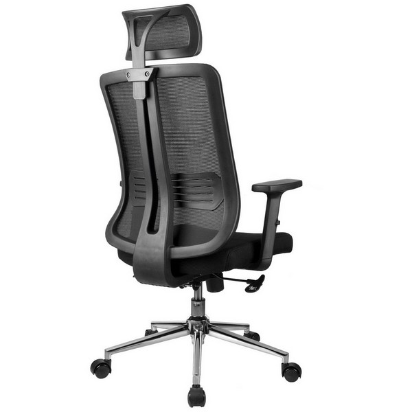 Офисное кресло Riva Chair A663 черная сетка, черная ткань