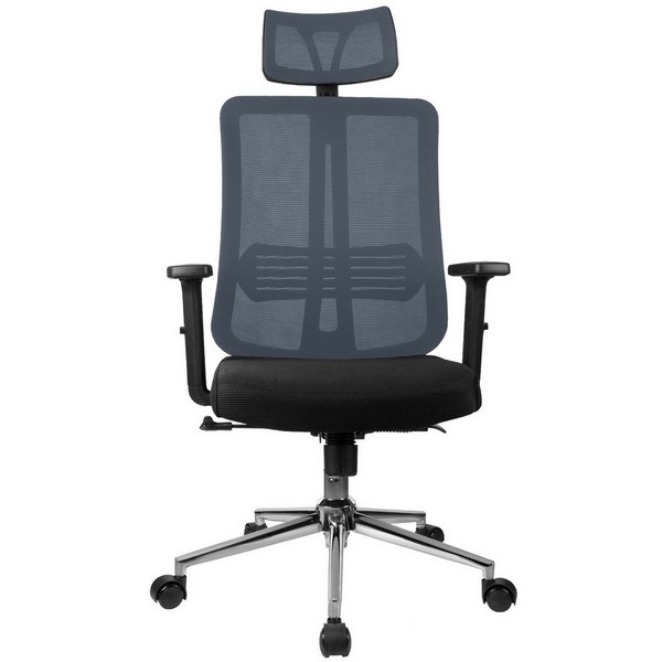 Офисное кресло Riva Chair A663 серая сетка, черная ткань