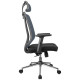 Офисное кресло Riva Chair A663 серая сетка, черная ткань