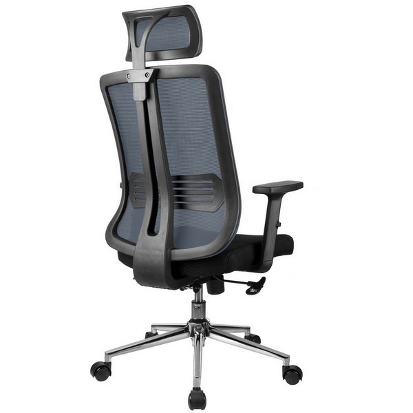 Офисное кресло Riva Chair A663 серая сетка, черная ткань