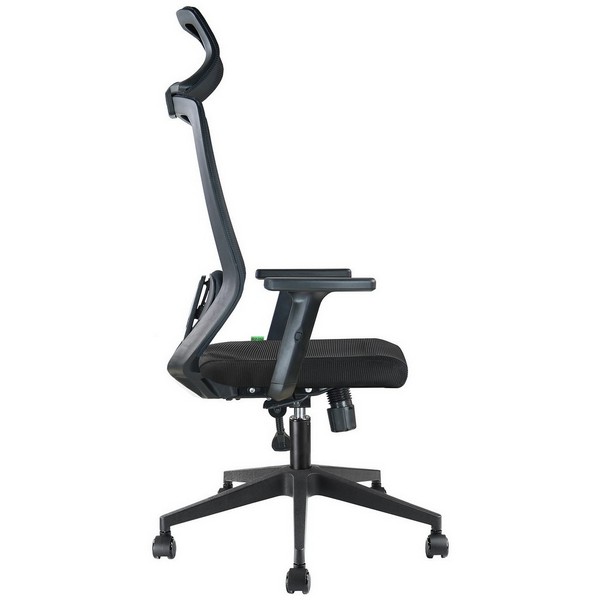 Офисное кресло Riva Chair A755 черная сетка, черная ткань