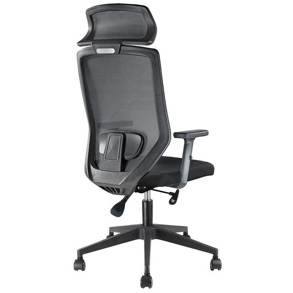 Офисное кресло Riva Chair A755 черная сетка, черная ткань