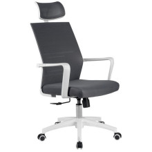 Офисное кресло Riva Chair A819 серая сетка, белый пластик