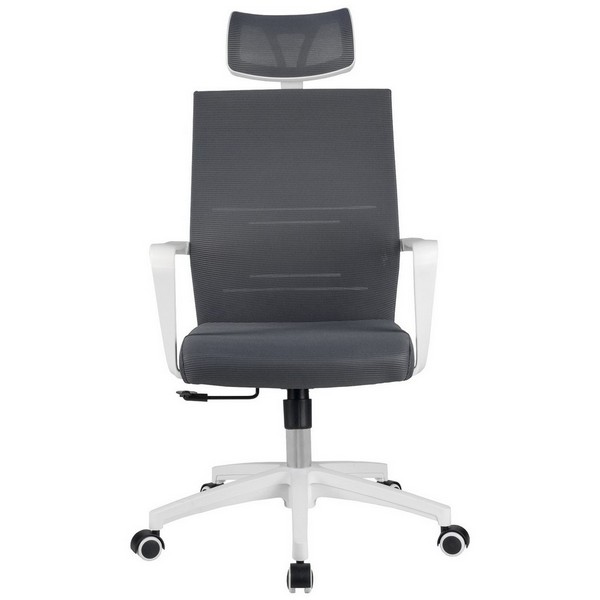 Офисное кресло Riva Chair A819 серая сетка, белый пластик