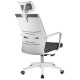 Офисное кресло Riva Chair A819 серая сетка, белый пластик