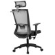 Офисное кресло Riva Chair A926 серая сетка, черная ткань