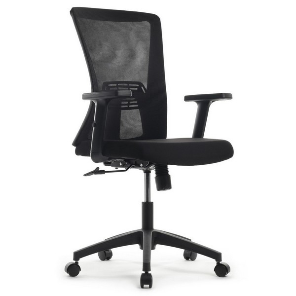 Офисное кресло Riva Chair B258Y черная сетка, черная ткань