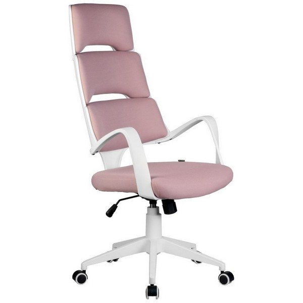 Офисное кресло Riva Chair Sakura розовая ткань, белый пластик