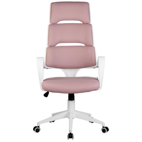 Офисное кресло Riva Chair Sakura розовая ткань, белый пластик