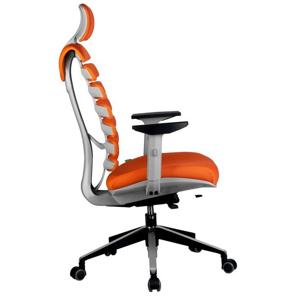 Офисное кресло Riva Chair Shark оранжевая ткань, серый пластик