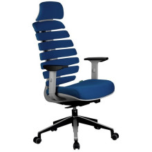 Офисное кресло Riva Chair Shark синяя ткань, серый пластик