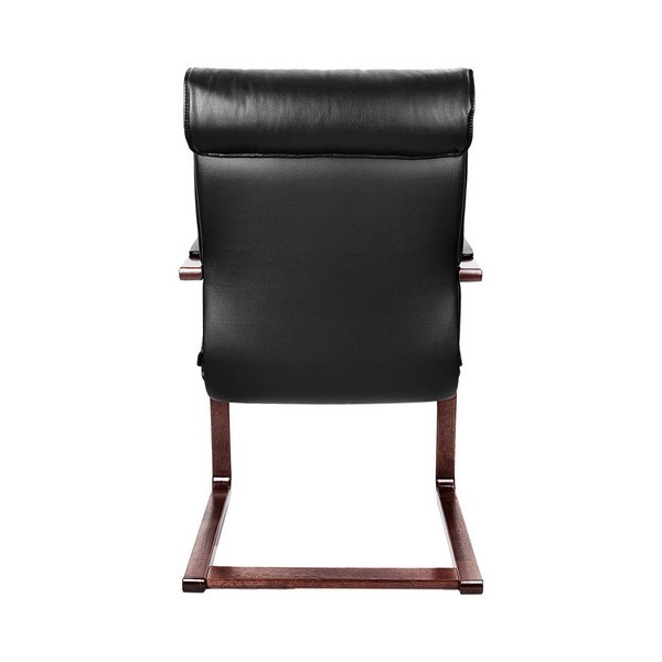Конференц-кресло Basel C черная кожа, темный орех