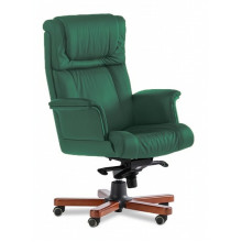 Кресло руководителя Master Lux A зеленая кожа, темный орех