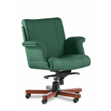 Кресло руководителя Master Lux B зеленая кожа, темный орех