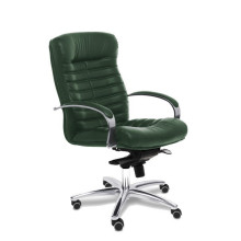 Кресло руководителя Orion Chrome B зеленая кожа