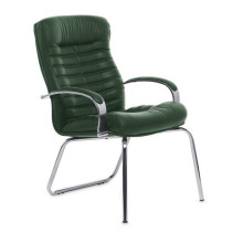 Конференц-кресло Orion Chrome D зеленая кожа