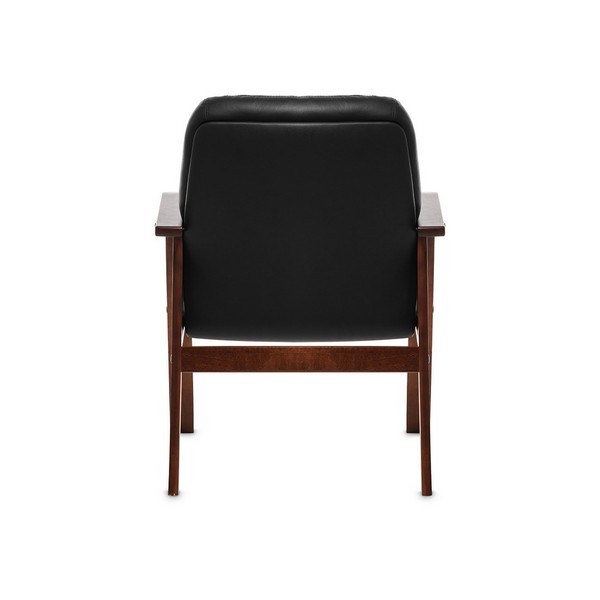 Конференц-кресло Premier D черная кожа, темный орех