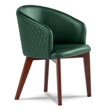 Конференц-кресло Ruan D wood зеленая кожа, темный орех