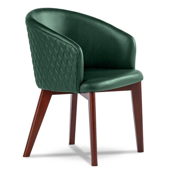 Конференц-кресло Ruan D wood зеленая кожа, темный орех