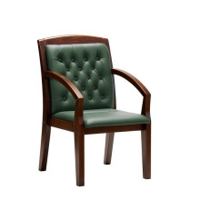 Конференц-кресло Zurich D зеленая кожа, темный орех