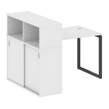 Стол письменный на О-образном м/к с опорным шкафом-купе Metal System Quattro 4x4 40БО.РС-СШК-3.1 белый, антрацит