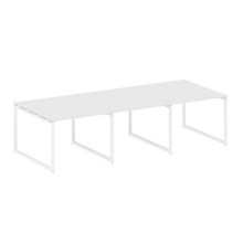 Переговорный стол, 3 столешницы на О-образном м/к Metal System Quattro 4x4 40БО.ПРГ-3.1 белый, белый