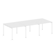 Переговорный стол, 3 столешницы на П-образном м/к Metal System Quattro 4x4 40БП.ПРГ-3.1 белый, белый