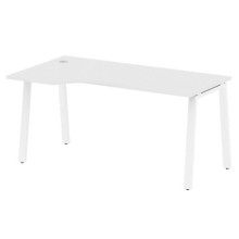 Стол криволинейный левый на А-образном м/к Metal System БА.СА-1 Л Белый/белый