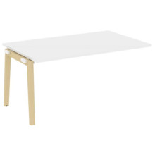 Проходной наборный элемент переговорного стола, опоры - массив дерева Onix Wood OW.NPRG-4 белый бриллиант, дуб светлый