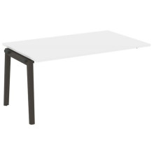Проходной наборный элемент переговорного стола, опоры - массив дерева Onix Wood OW.NPRG-4 белый бриллиант, дуб темный
